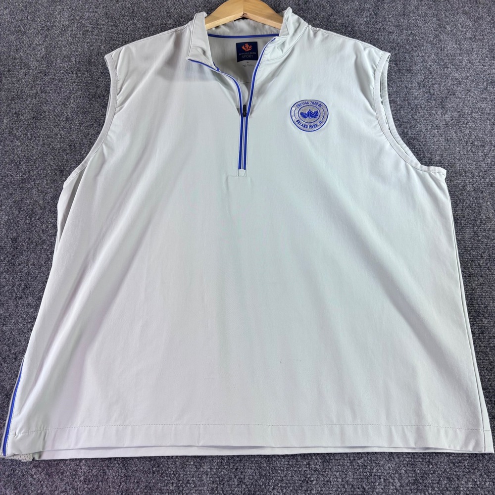 Donald Ross Sport Golf Vest Mens XL Grey Quarter Zip Crystal Tree CC Performance